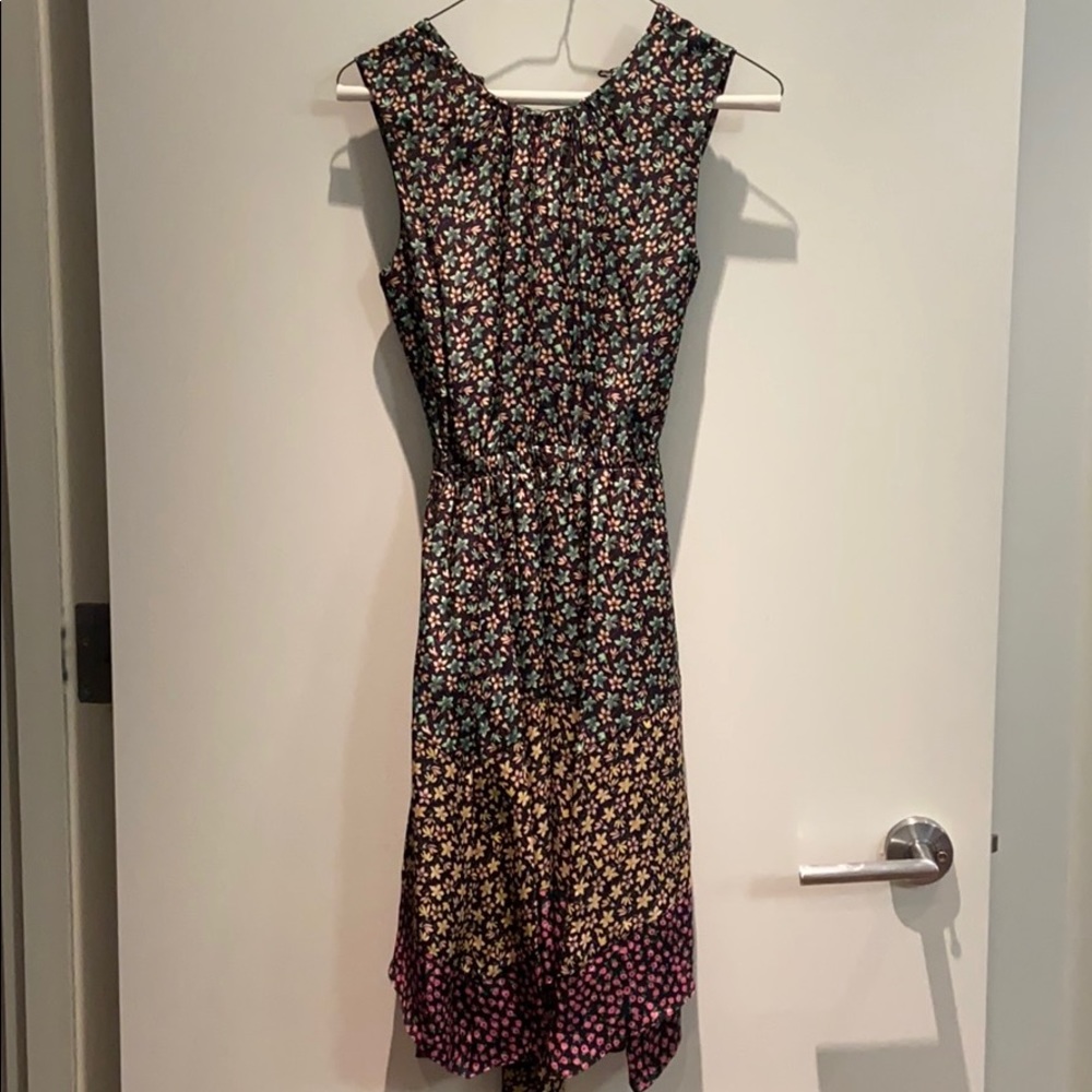 Rebecca Taylor floral handkerchief hem dress xs